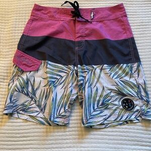 Maui and Sons Pink and Black Men's Shorts